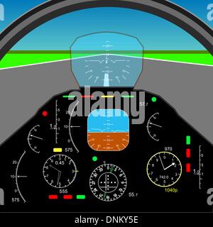 Control-Panel in einem Flugzeug-cockpit Stock Vektor