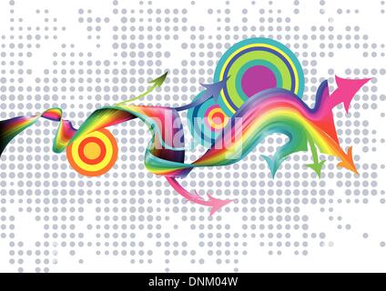 Eine Abbildung einer abstrakten Regenbogen-Hintergrund. Stock Vektor