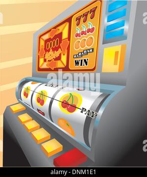 Eine Abbildung eines Spielautomaten zu Kirschen auszahlen! Stock Vektor