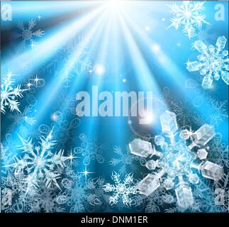 Eine blaue Winter Weihnachten Schneeflocken Hintergrund illustration Stock Vektor