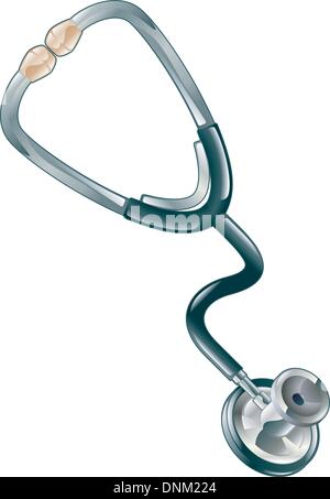 Glossy glänzend Ärzte stilisierten Stethoskop Abbildung Symbol. Stock Vektor