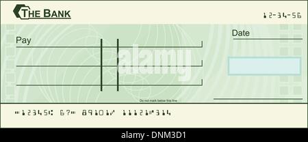 Zur Veranschaulichung der grünen Blankoscheck Stock Vektor