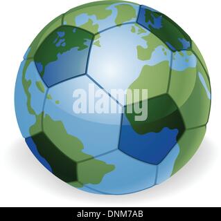 Welt Welt Fußball Fußball Ball Konzept Abbildung Stock Vektor