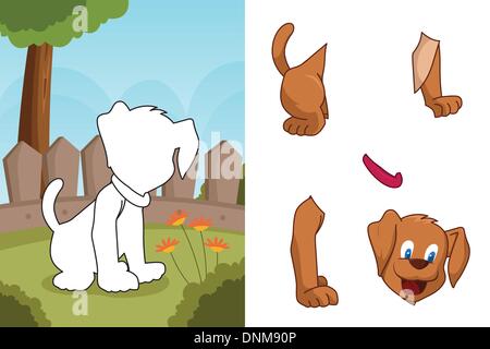 Eine Vektor-Illustration der Hund puzzle Stock Vektor