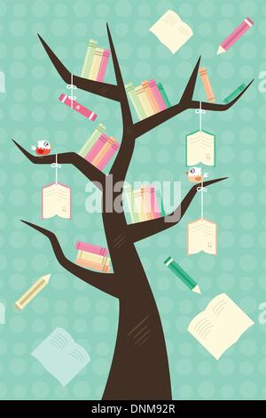 Eine Vektor-Illustration von einem Learning tree Bildungskonzept Stock Vektor