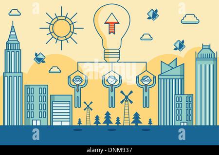 Eine Vektor-Illustration von Teamarbeit Geschäftskonzept Stock Vektor