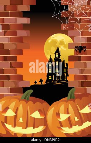 Eine Vektor-Illustration von Halloween-Hintergrund-Design für Halloween-poster Stock Vektor