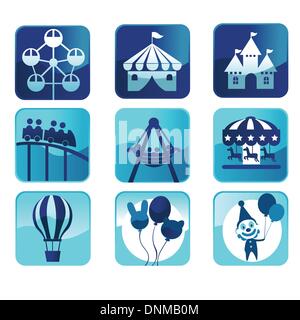 Eine Vektor-Illustration der Themenpark Symbole Stock Vektor