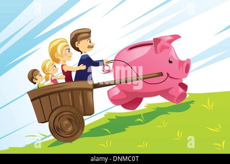 Eine Vektor-Illustration der Familie Finanzkonzept Stock Vektor