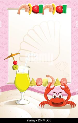 Eine Vektor-Illustration ein Meeresfrüchte-Restaurant-Menü Stock Vektor