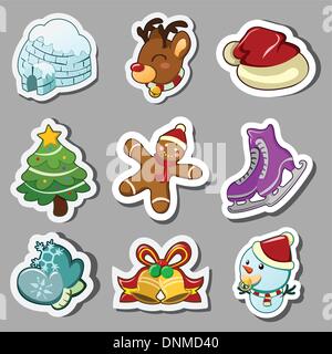 Setzt eine Vektor-Illustration von Winter-Symbol Stock Vektor