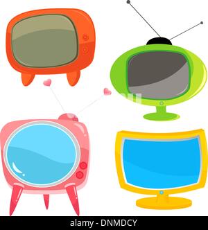 Eine Vektor-Illustration aus einer Reihe von bunten Fernseher Stock Vektor