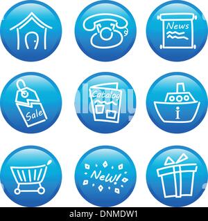 Eine Vektor-Illustration von glänzenden Web icons Stock Vektor