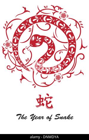 Jahr der Schlange Design für chinesische Neujahrsfest eine Vektor-illustration Stock Vektor