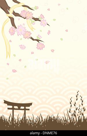 Eine Vektor-Illustration von Frühjahr Kirschblüten Hintergrund Stock Vektor