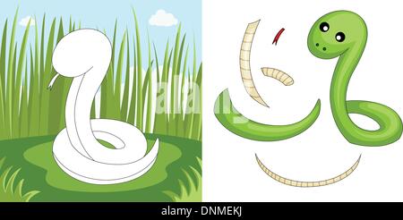 Eine Vektor-Illustration von einer Schlange puzzle Stock Vektor