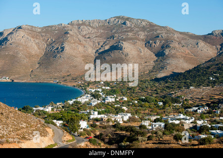 Griechenland, Insel Tilos Hafenort Livadia Stockfoto