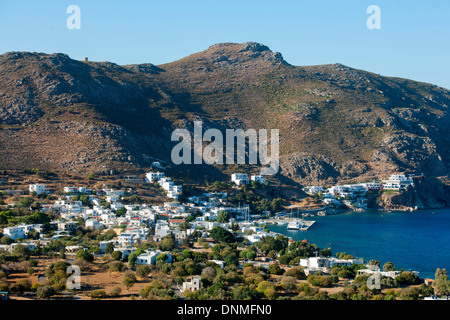 Griechenland, Insel Tilos Hafenort Livadia Stockfoto