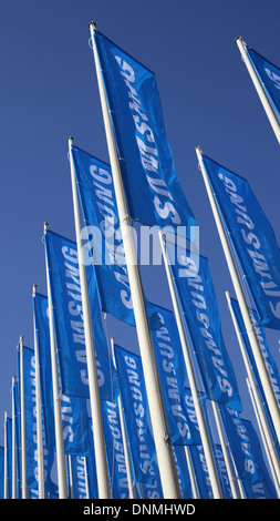 Berlin, Deutschland, Flaggen von Samsung auf der IFA 2013 Stockfoto