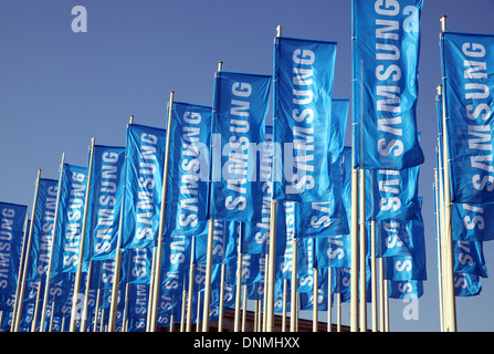 Berlin, Deutschland, Flaggen von Samsung auf der IFA 2013 Stockfoto