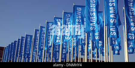 Berlin, Deutschland, Flaggen von Samsung auf der IFA 2013 Stockfoto