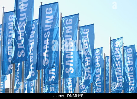 Berlin, Deutschland, Flaggen von Samsung auf der IFA 2013 Stockfoto