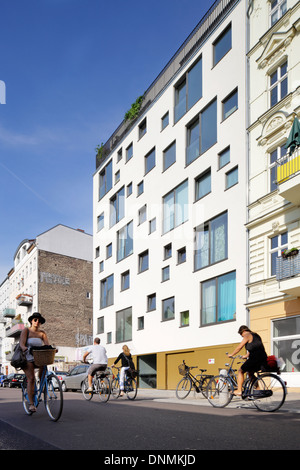 Berlin, Deutschland, Bau einer neuen Straße Wohngebaeudes in Chorin Stockfoto