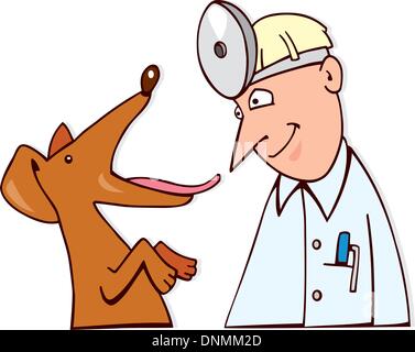 Cartoon-Illustration der Hund beim Tierarzt Stock Vektor