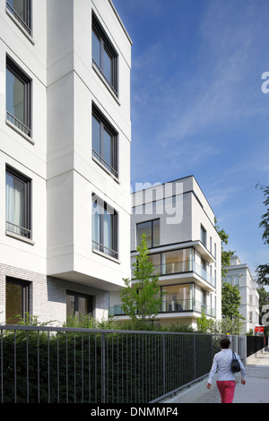 Berlin, Deutschland, den Bau von neuen Stadthäuser in der Clara - Wieck-Straße Stockfoto