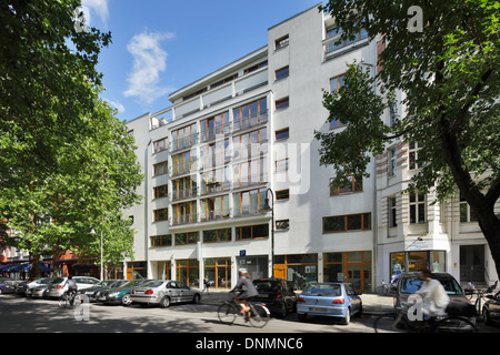 Berlin, Deutschland, Bau einer neuen Wohngebaeudes in Kollwitzstrasse Stockfoto