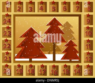 Advent-Kalender Stock Vektor