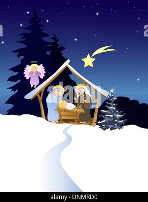 Weihnachtskrippe Stock Vektor