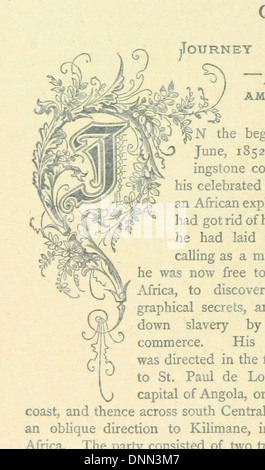 Dieses Bild aus „Leben und Entdeckungen von David Livingstone“, verfasst von James Ewing Ritchie, zeigt Holzstiche, die wichtige Momente im Leben des berühmten Entdeckers David Livingstone veranschaulichen. Stockfoto