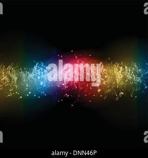 Zusammenfassung Hintergrund mit bunten Noten Stock Vektor