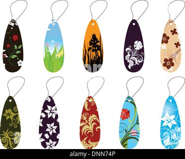 Verschiedene florale Lesezeichen Design einsetzbar Stock Vektor