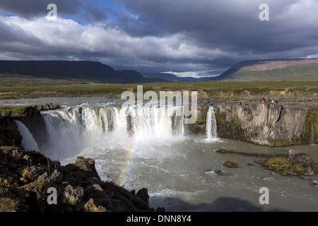 Godafoss Wasserfall ist in der myvatn Stadtteil Norra Island entfernt. Auch als der Wasserfall der Götter bekannt Stockfoto