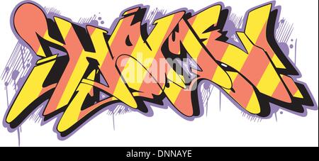 Graffito Text-Design - Haus. Farbe-Vektor-Illustration. Stock Vektor