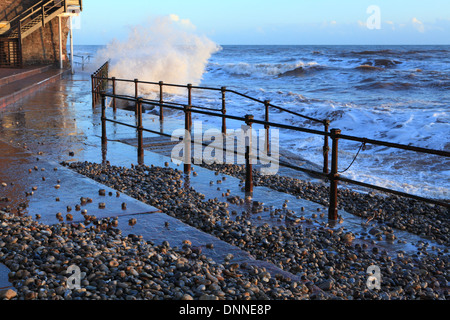 Winter-Blick auf die Jakobsleiter Strand, Sidmouth, East Devon, UK Stockfoto