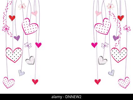 Nette Karte mit Herzen an besonderen Tag Stock Vektor