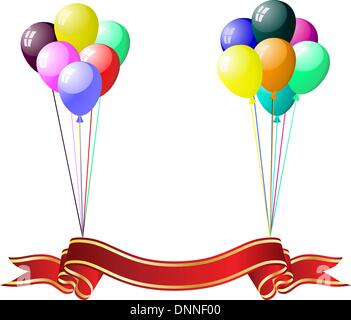 Schöne Farbe Ballons in der Luft. Vektor-Illustration. Stock Vektor