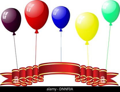 Schöne Farbe Ballons in der Luft. Vektor-Illustration. Stock Vektor