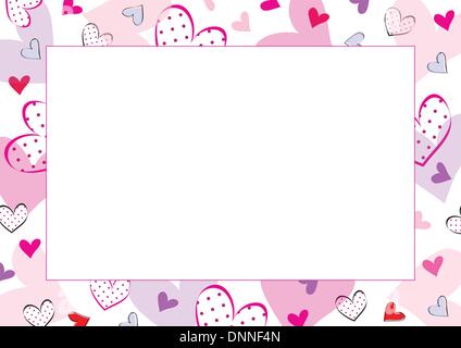Niedlichen Rahmen mit Herzen an besonderen Tag Stock Vektor