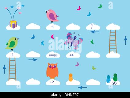 Nizza und Farbe Brettspiel für Kinder Stock Vektor