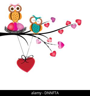 Nette und bunte Harts hängen Marke Stock Vektor