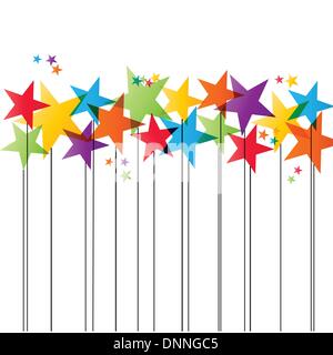 Süße und einfache Weihnachtskarte mit Weihnachtssterne Stock Vektor