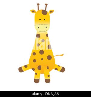 Cartoon-Giraffe auf weißem Hintergrund Stock Vektor