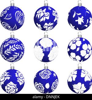 Satz von Weihnachtskugeln (Neujahr) Design einsetzbar. Vektor-Illustration. Stock Vektor