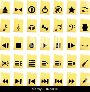 Vektor-Sammlung von verschiedenen Musik-Themen-Ikonen Stock Vektor