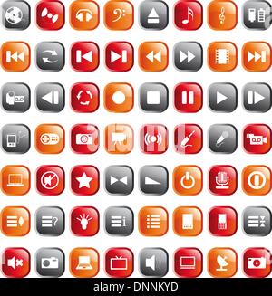 Vektor-Sammlung von verschiedenen Musik-Themen-Ikonen Stock Vektor