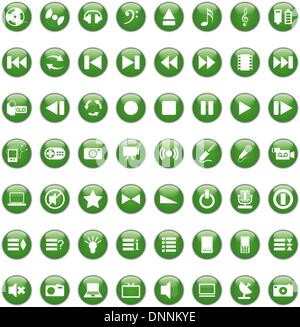 Vektor-Sammlung von verschiedenen Musik-Themen-Ikonen Stock Vektor